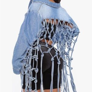 Source Unknown Light Blue Knotted Jean Jacket